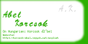 abel korcsok business card